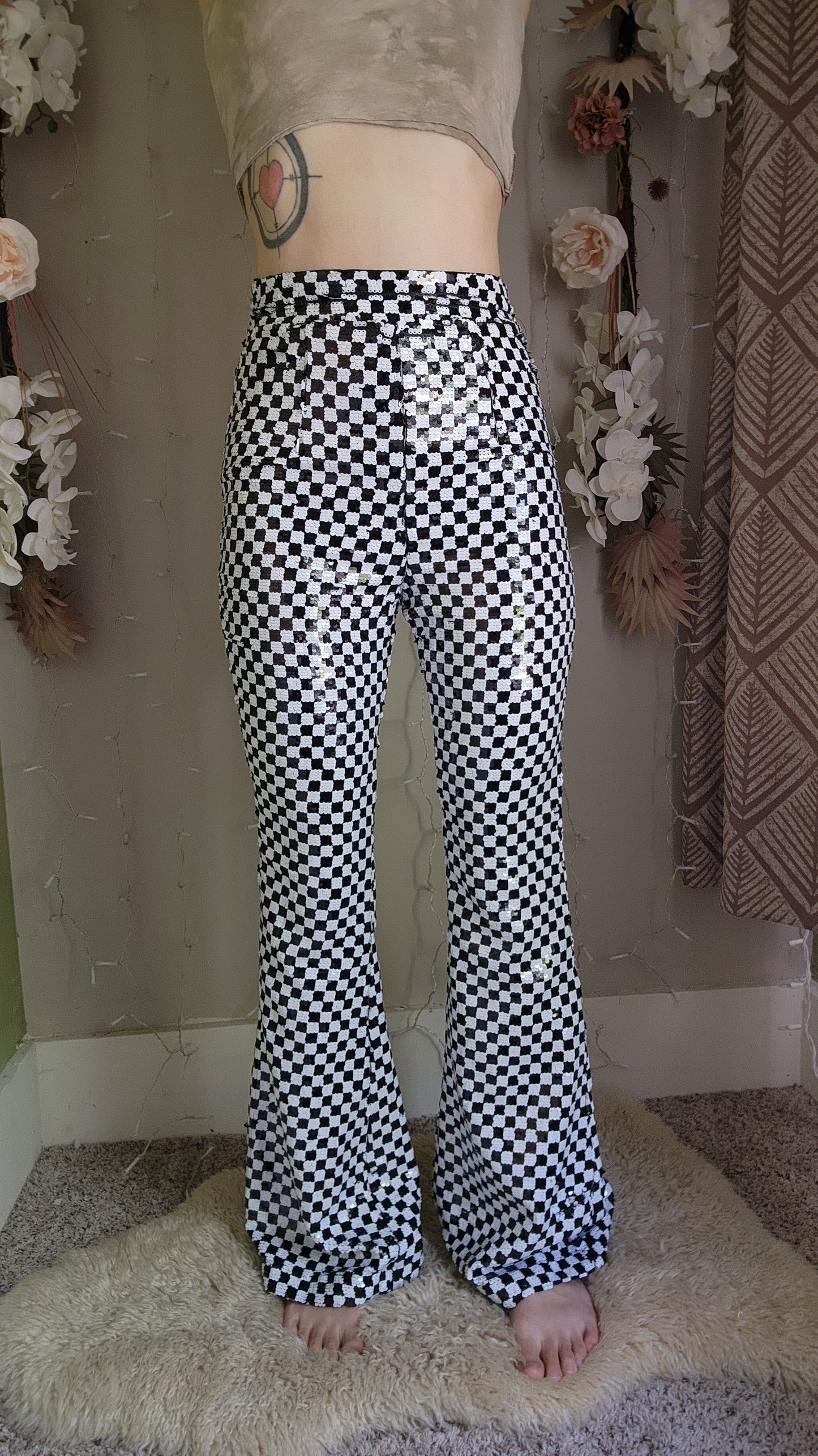 (Preowned) Nasty Gal Sequin Flares