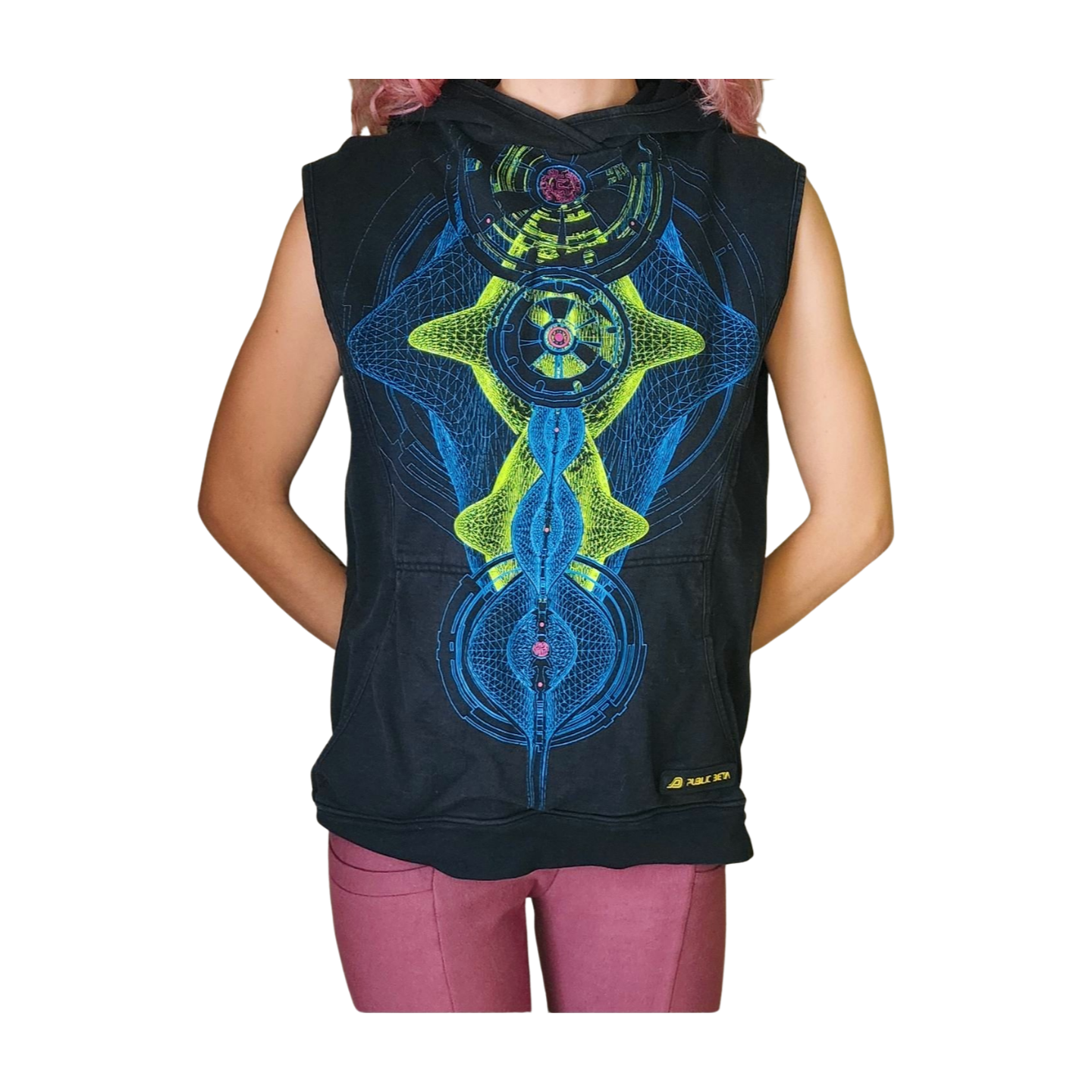 UV Reactive Hooded Vest- Public Beta Wear