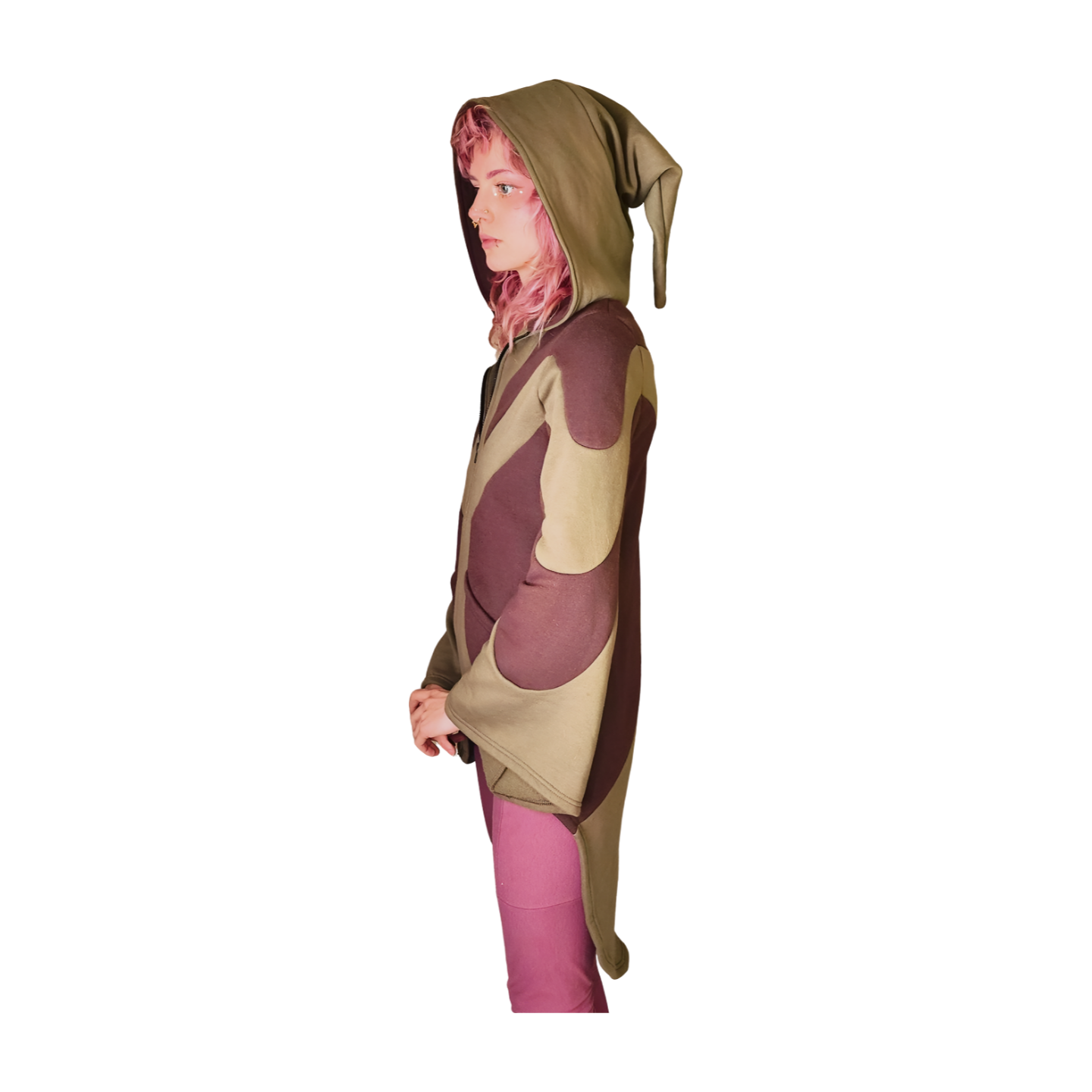 Zipper Hoodie w/ Pointed Hood - Whimsical Couture