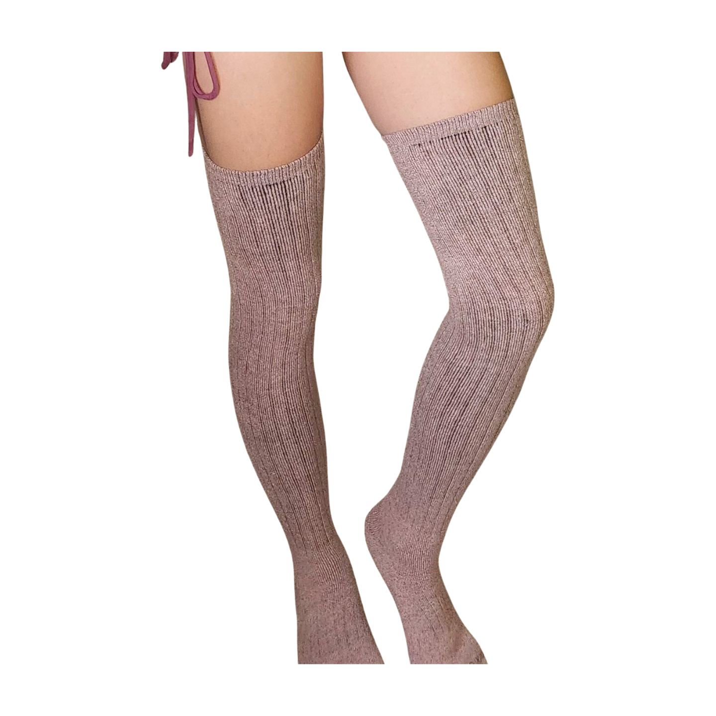 Mauve Thigh High Socks - Sock Dreams