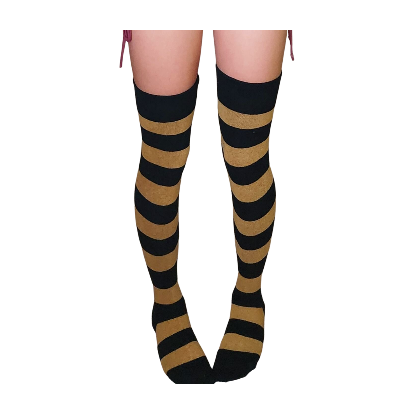 Yellow & Black Striped Over the Knee Socks - Sock Dreams