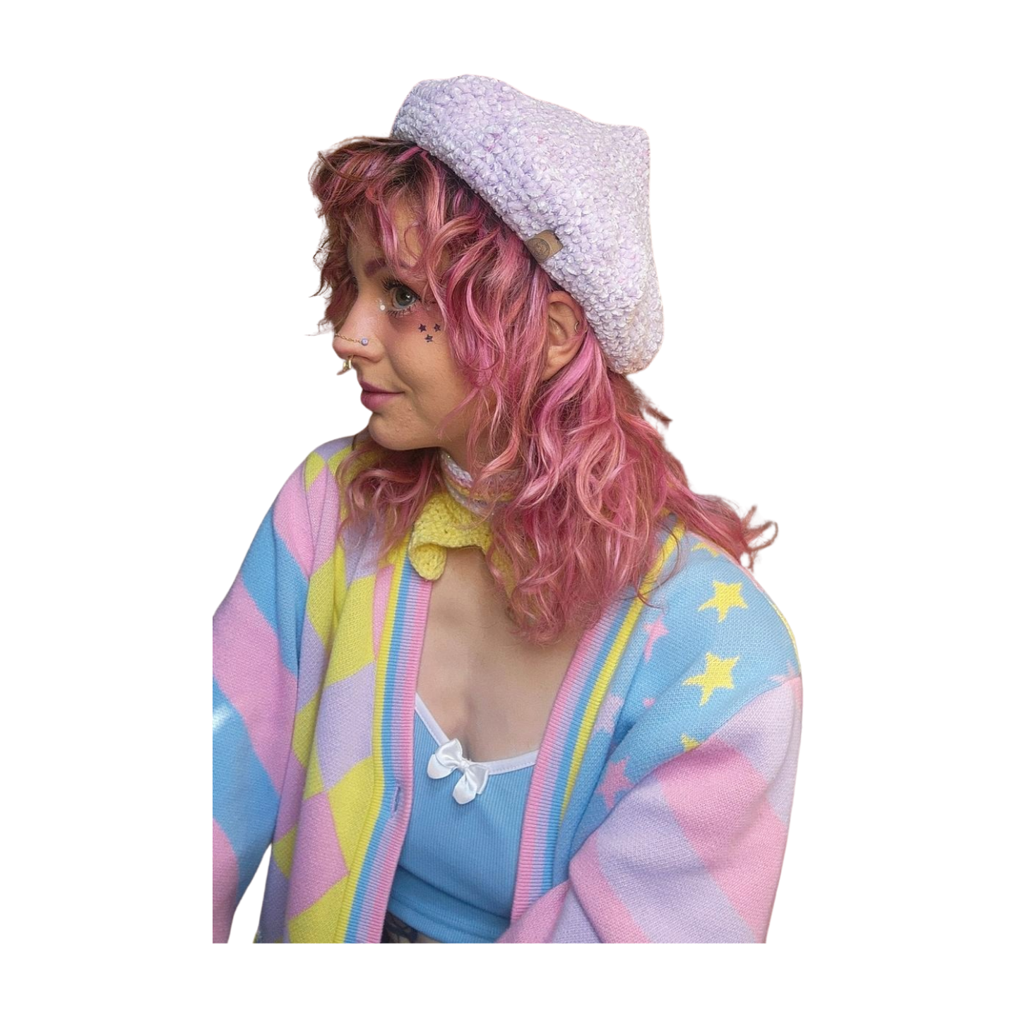 Fae Beret (Lavender w/ Sparkly Accents)