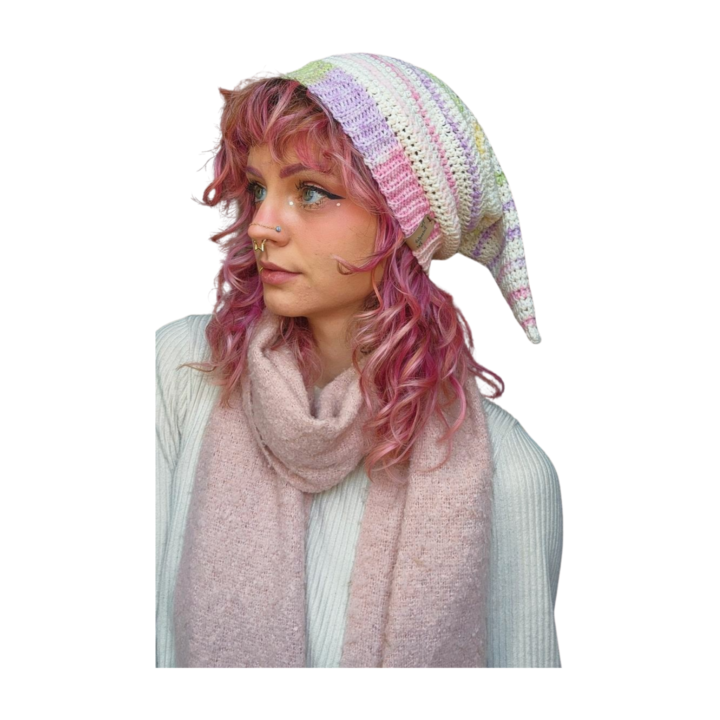 Elf Beanie - Cream & Multicolor