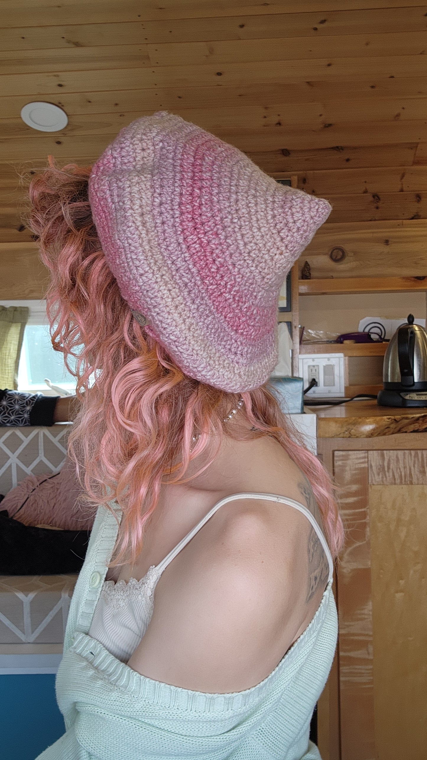 Fae Beret - Pink & Mauve