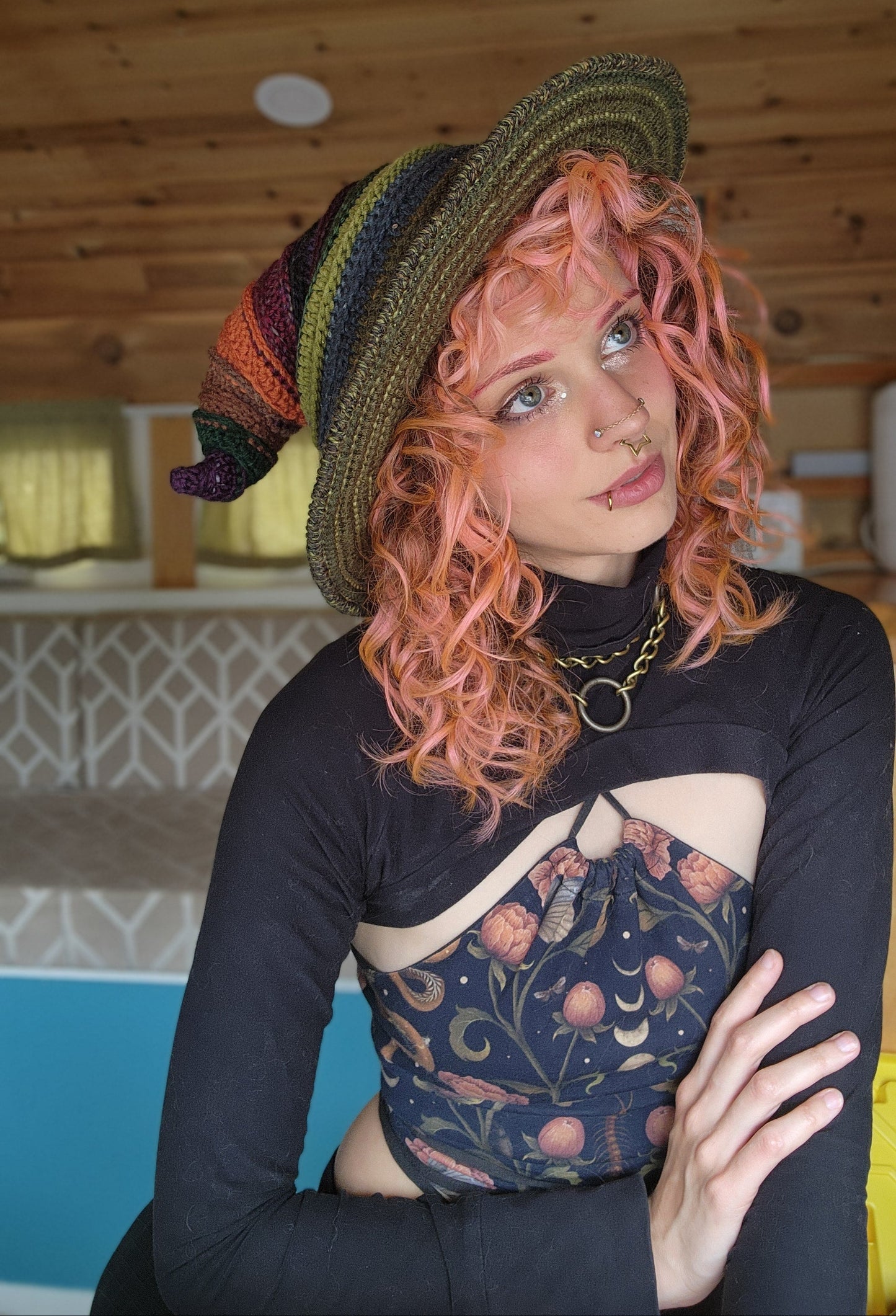Twisteria Witch Hat - Autumn Patchwork