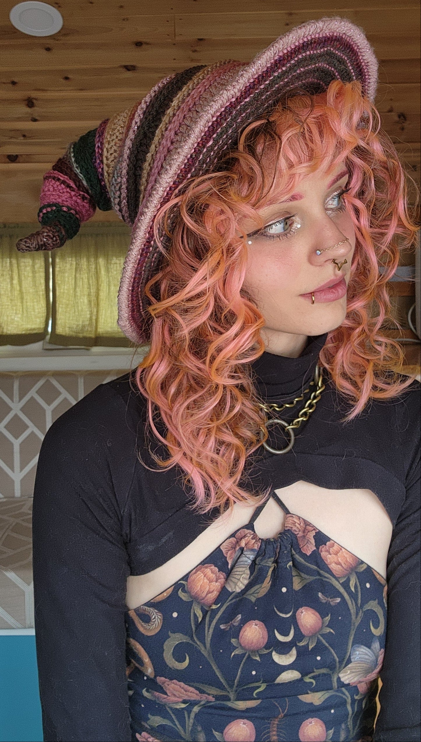 Twisteria Witch Hat - Garden Tones Patchwork