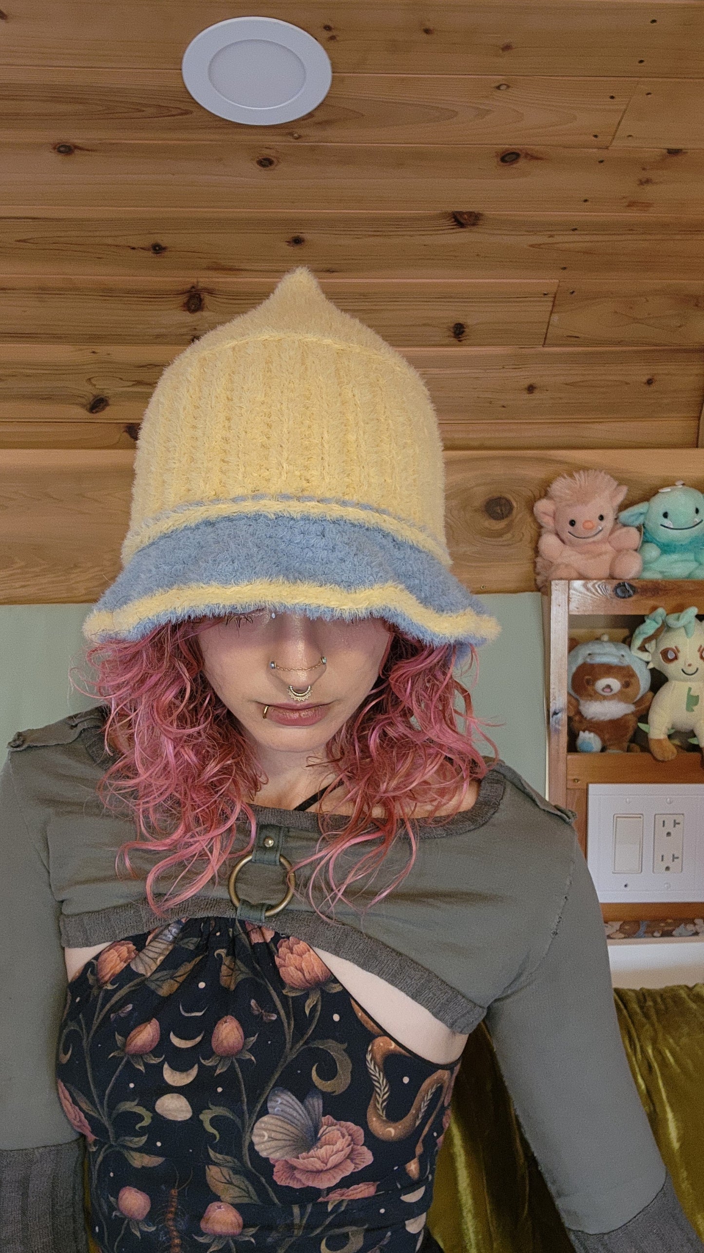 Foxglove Bucket Hat  - Fuzzy Blue & Yellow