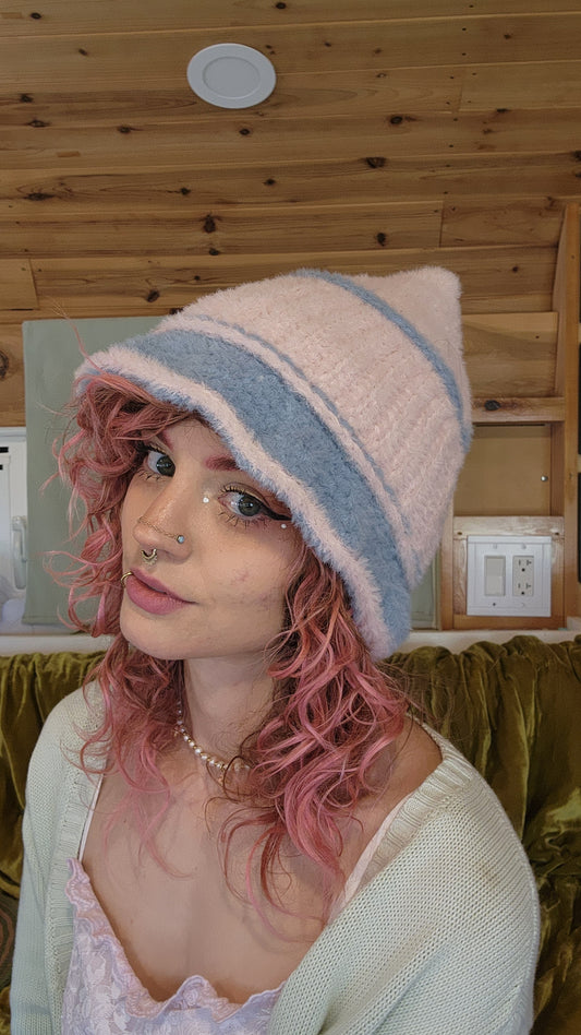 Foxglove Bucket Hat - Fuzzy Pink & Blue