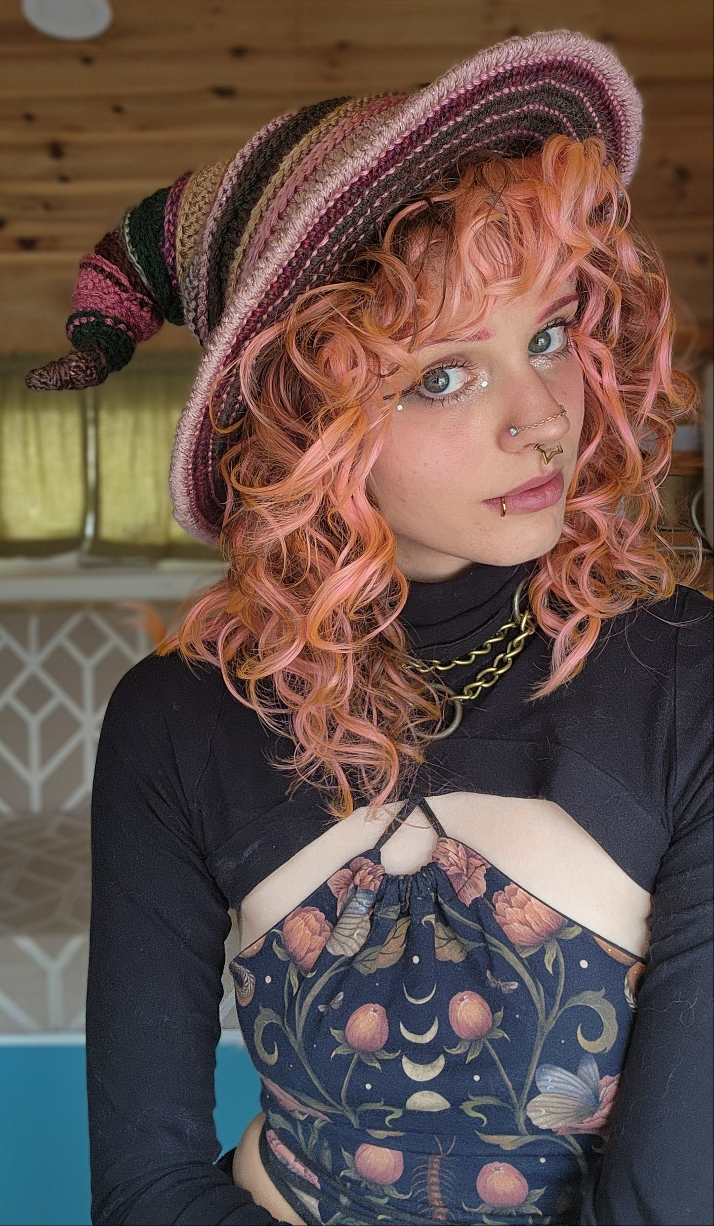 Twisteria Witch Hat - Garden Tones Patchwork