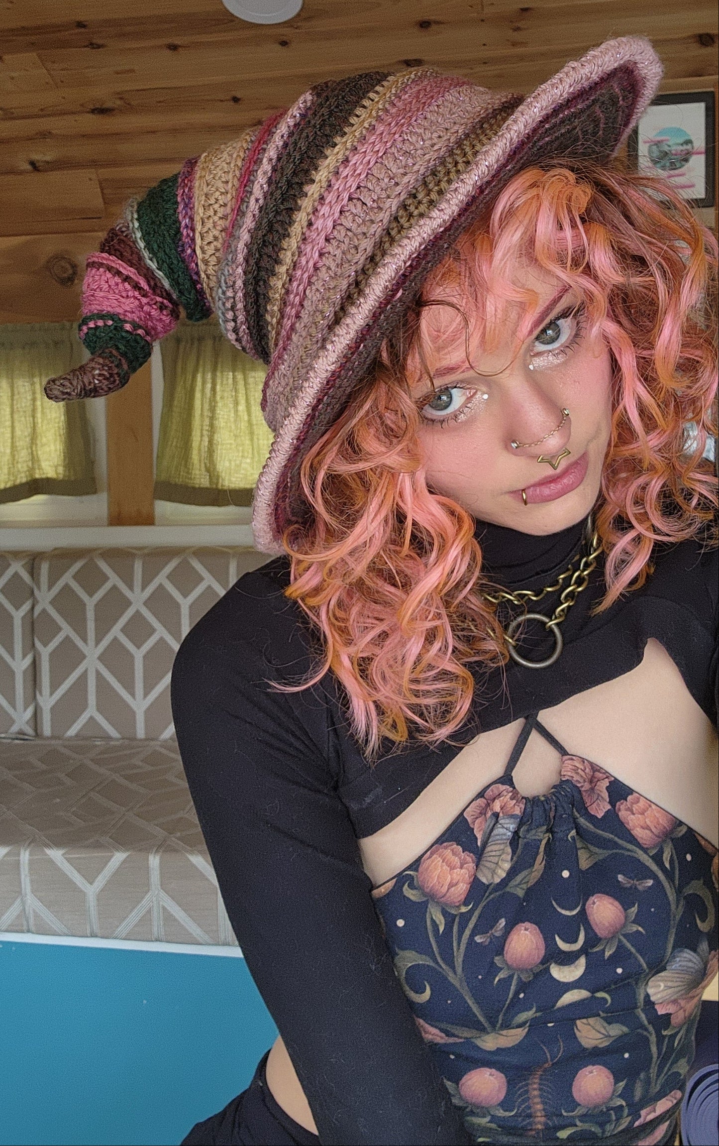 Twisteria Witch Hat - Garden Tones Patchwork