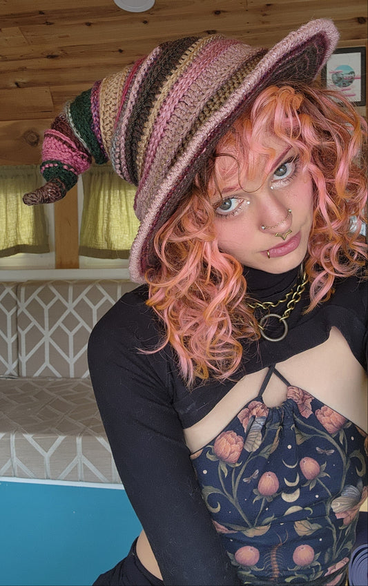 Twisteria Witch Hat - Garden Tones Patchwork