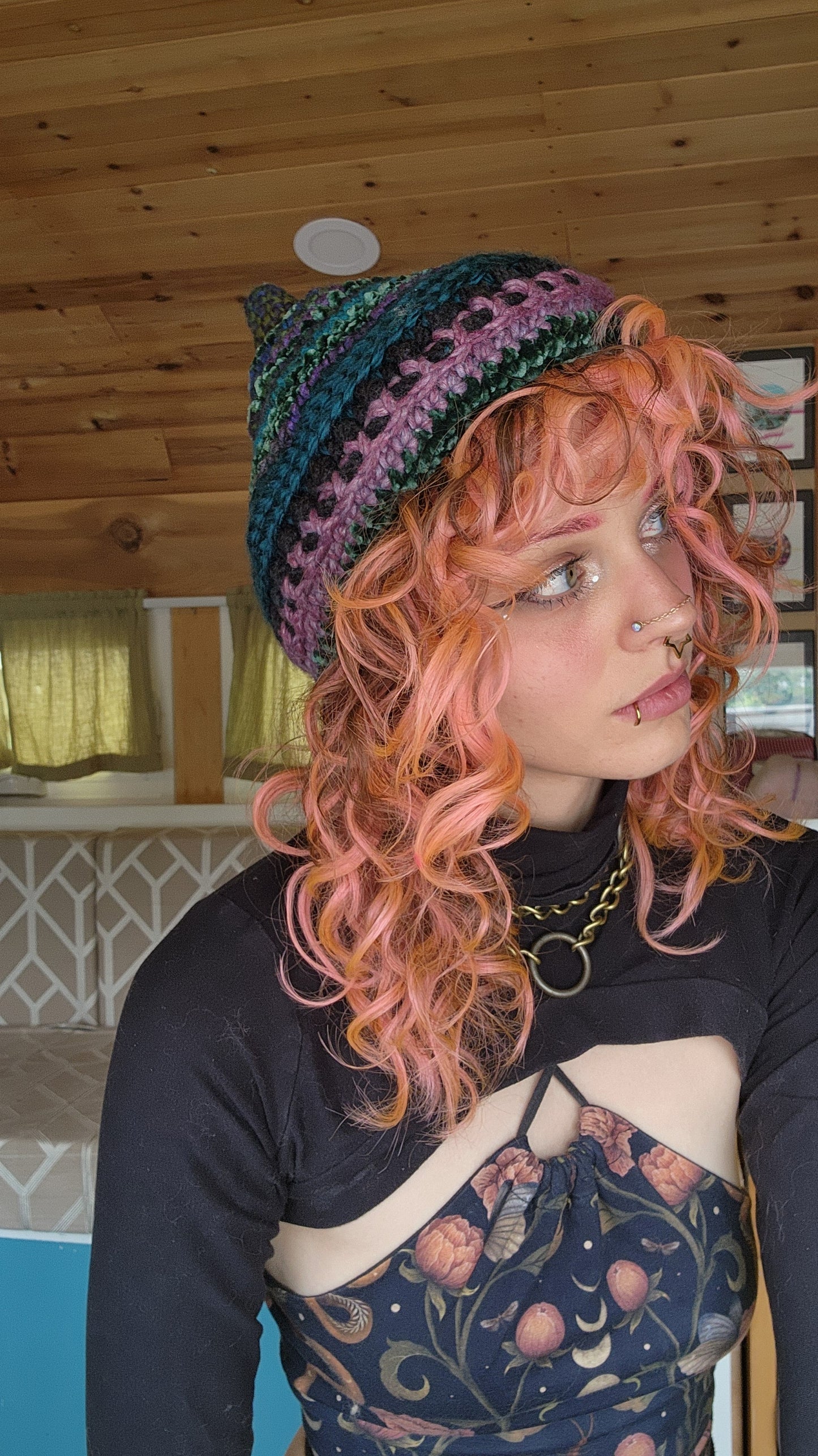 Willow Bud Fisherman Beanie - Jewel Tones Patchwork