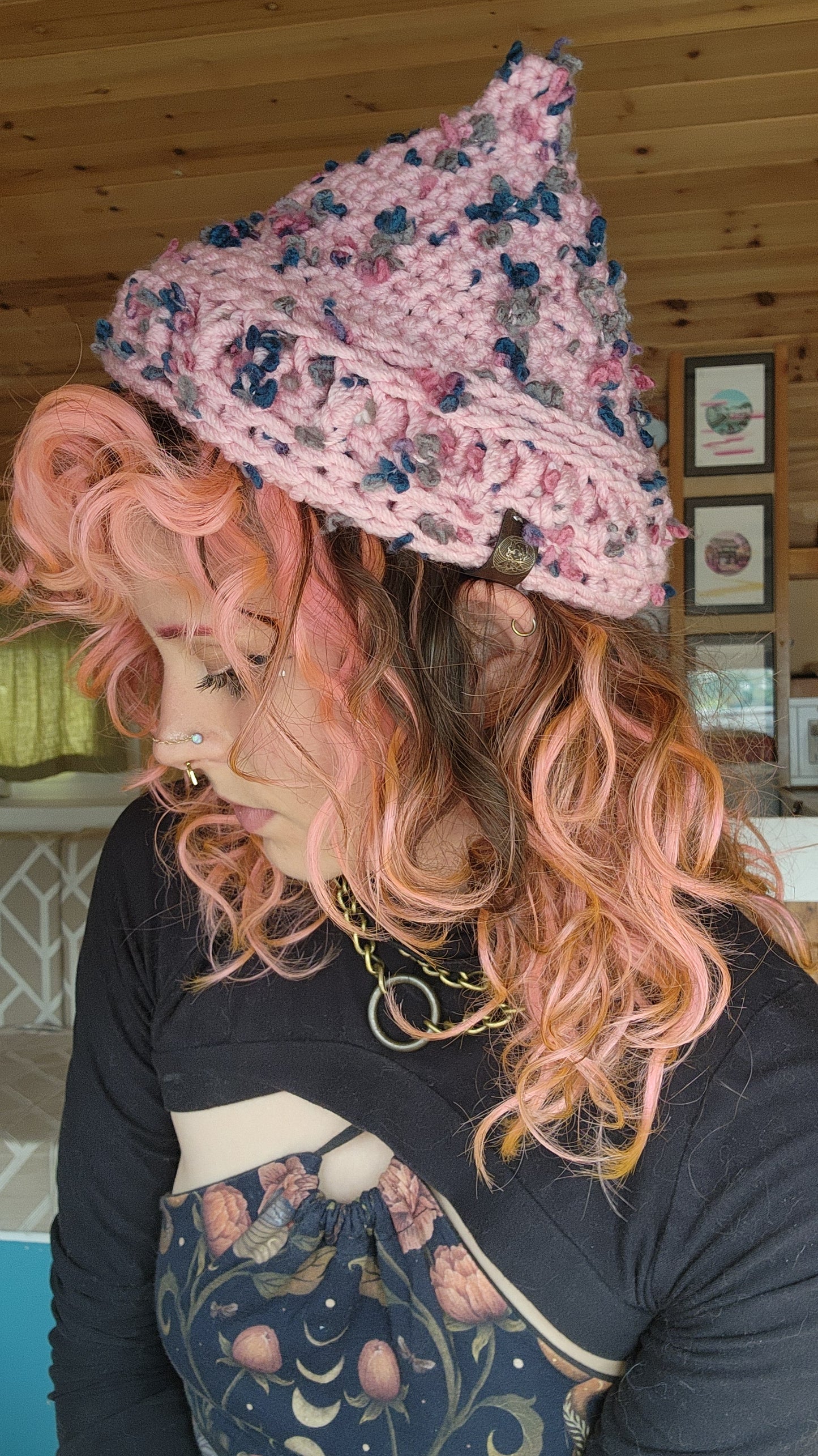Willow Bud Fisherman Beanie - Pink & Blue